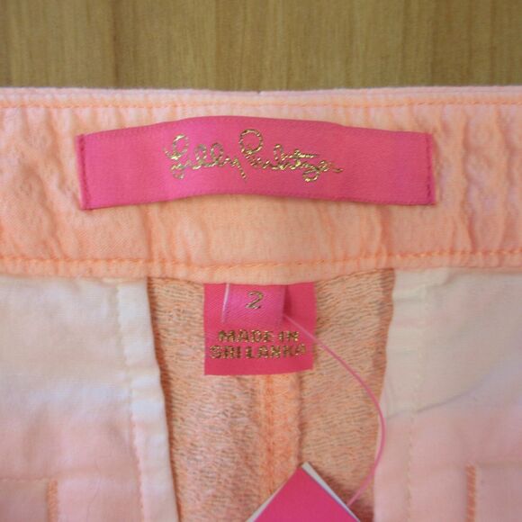 LILLY PULITZER  Adie Ruffle Pocket Stretch Shorts Sz 2 Peach Flamingo Orange NWT - Picture 5 of 16
